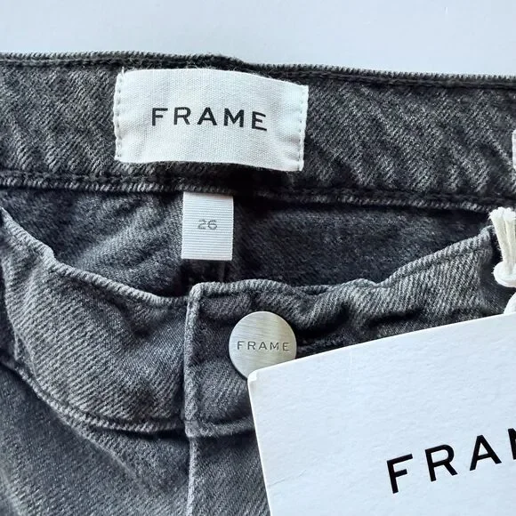 NWT FRAME Le Garcon Crop Straight Leg Boyfriend Jeans In Wilkinson Destruct 26
